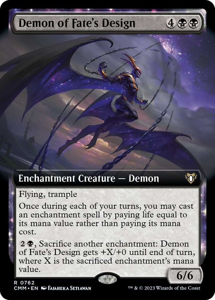 Demon of Fate's Design (Extended Art) [Commander Masters] | Sanctuary Gaming