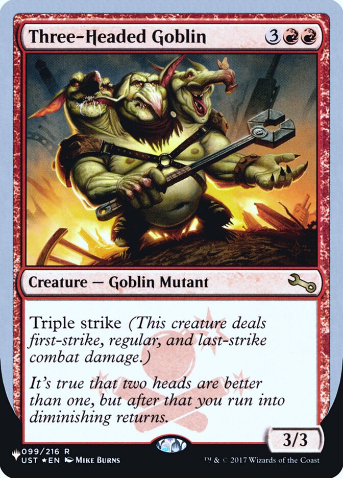 Three-Headed Goblin (Unfinity Foil Edition) [The List] | Sanctuary Gaming