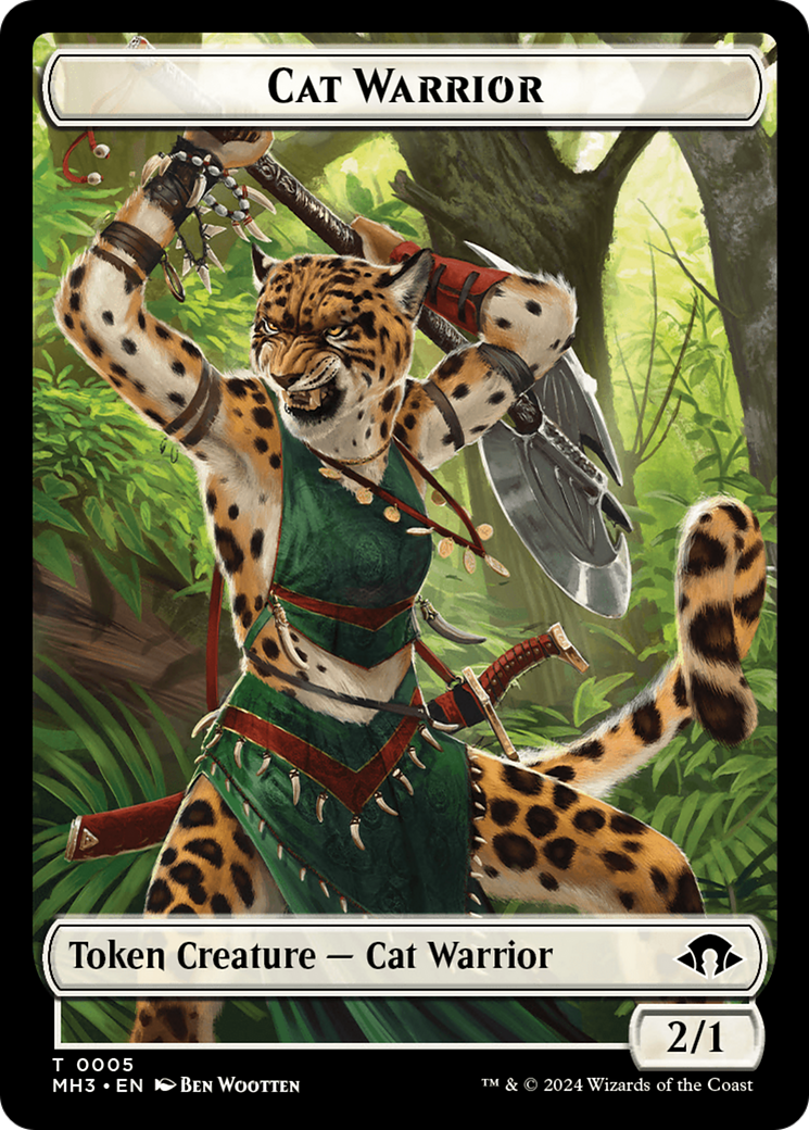 Cat Warrior Token [Modern Horizons 3 Tokens] | Sanctuary Gaming