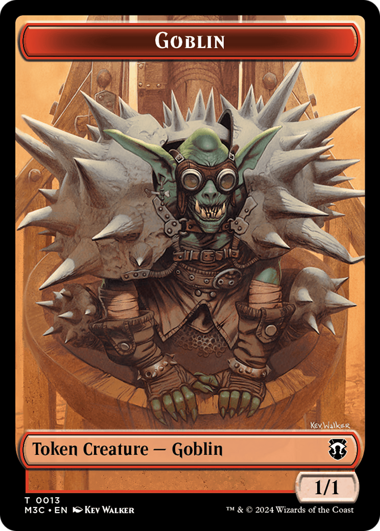 Tarmogoyf (Ripple Foil) // Goblin Double-Sided Token [Modern Horizons 3 Commander Tokens] | Sanctuary Gaming