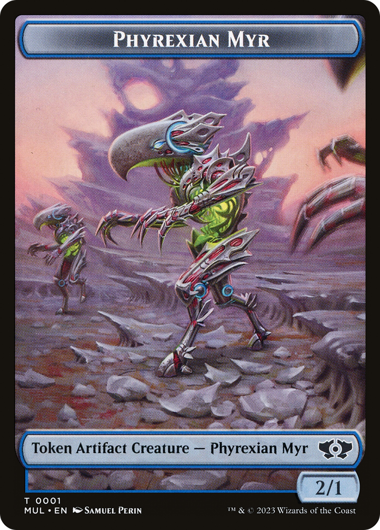 Phyrexian Myr // Dinosaur Double-Sided Token [March of the Machine Tokens] | Sanctuary Gaming