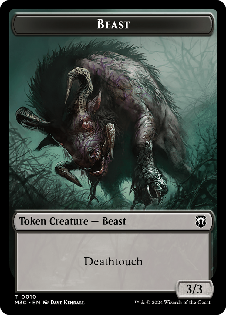 Beast (0010) (Ripple Foil) // Shapeshifter (0008) Double-Sided Token [Modern Horizons 3 Commander Tokens] | Sanctuary Gaming