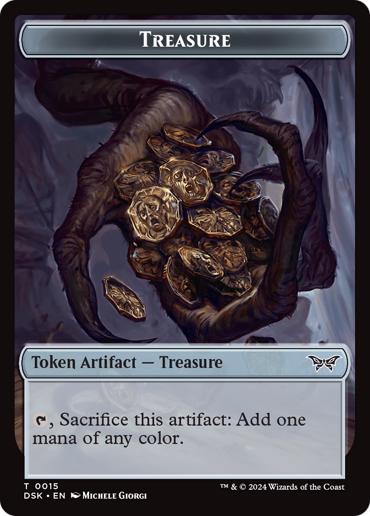 Treasure // Copy Double-Sided Token [Duskmourn: House of Horror Tokens] | Sanctuary Gaming