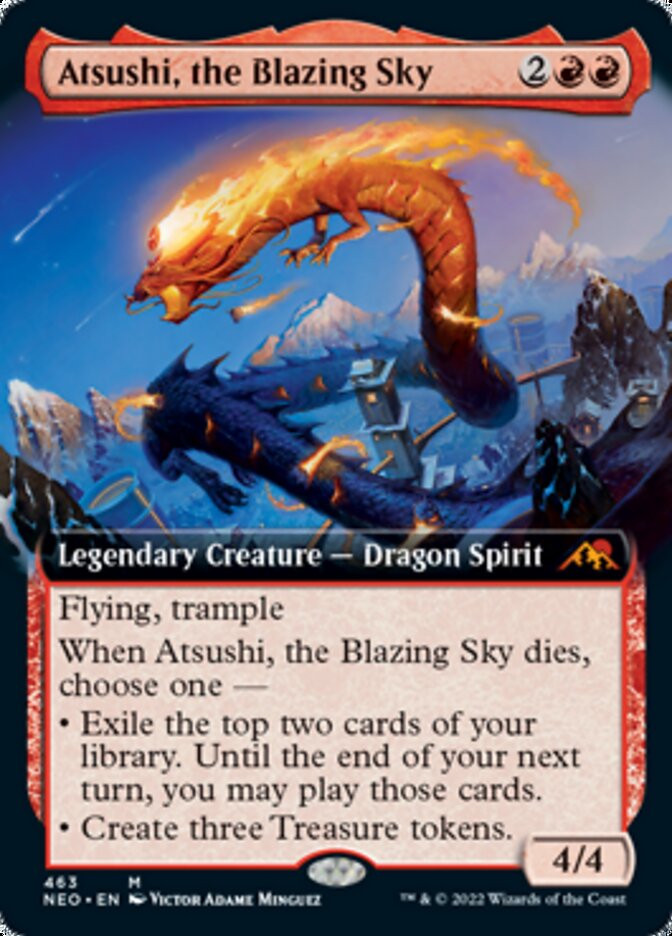 Atsushi, the Blazing Sky (Extended Art) [Kamigawa: Neon Dynasty] | Sanctuary Gaming