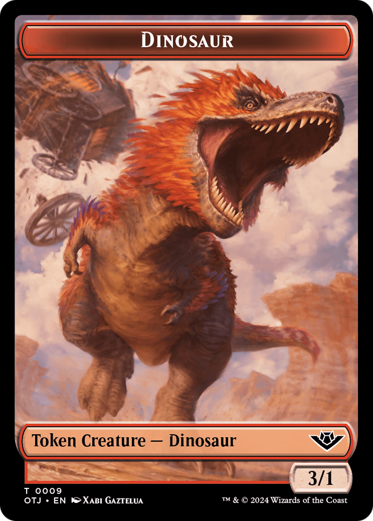 Dinosaur // Plot Double-Sided Token [Outlaws of Thunder Junction Tokens] | Sanctuary Gaming