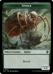 Spider // Blood Double-Sided Token [Bloomburrow Commander Tokens] | Sanctuary Gaming