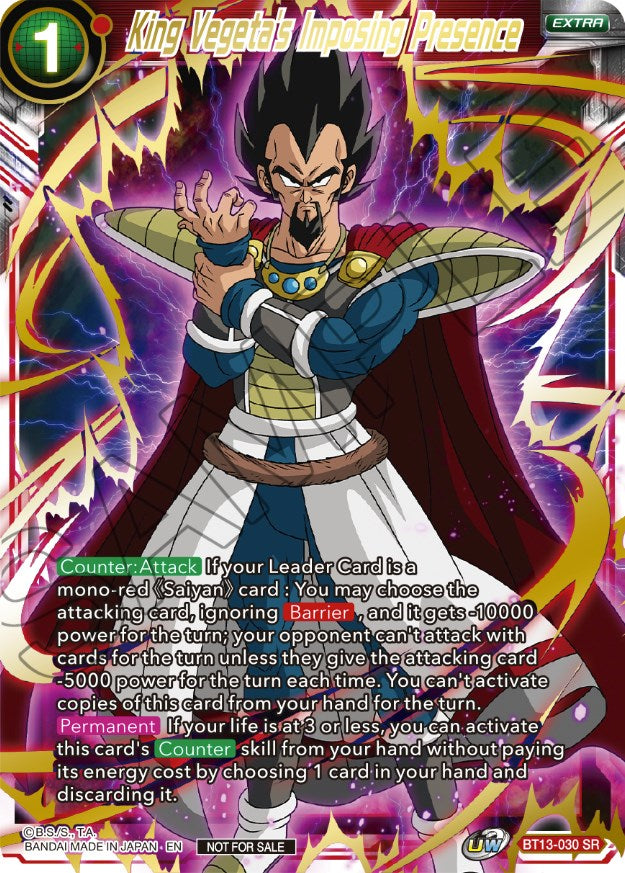 King Vegeta's Imposing Presence (Top 4) (BT13-030) [Tournament Promotion Cards] | Sanctuary Gaming