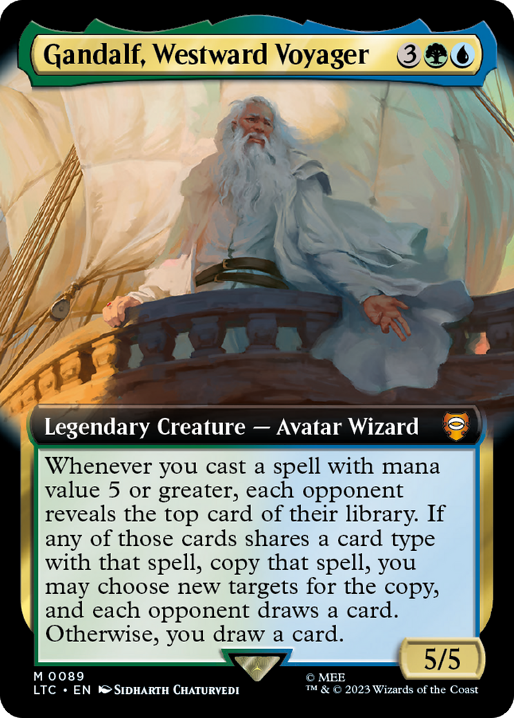 Gandalf, Westward Voyager (Extended Art) [The Lord of the Rings: Tales of Middle-Earth Commander] | Sanctuary Gaming