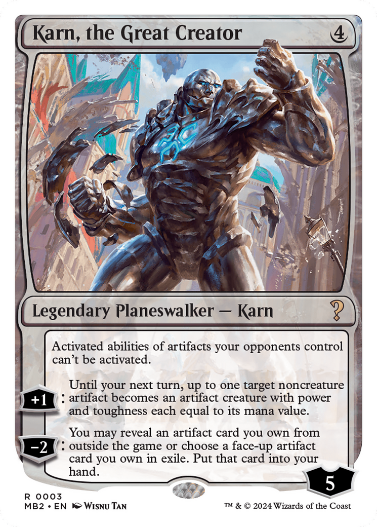 Karn, the Great Creator (White Border) [Mystery Booster 2] | Sanctuary Gaming