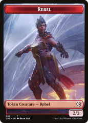 Rebel // The Hollow Sentinel Double-Sided Token [Phyrexia: All Will Be One Tokens] | Sanctuary Gaming