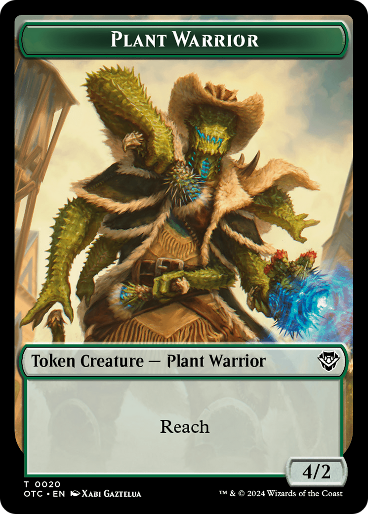 Plant Warrior // Treasure Double-Sided Token [Outlaws of Thunder Junction Commander Tokens] | Sanctuary Gaming