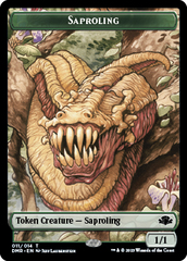 Goblin // Saproling Double-Sided Token [Dominaria Remastered Tokens] | Sanctuary Gaming