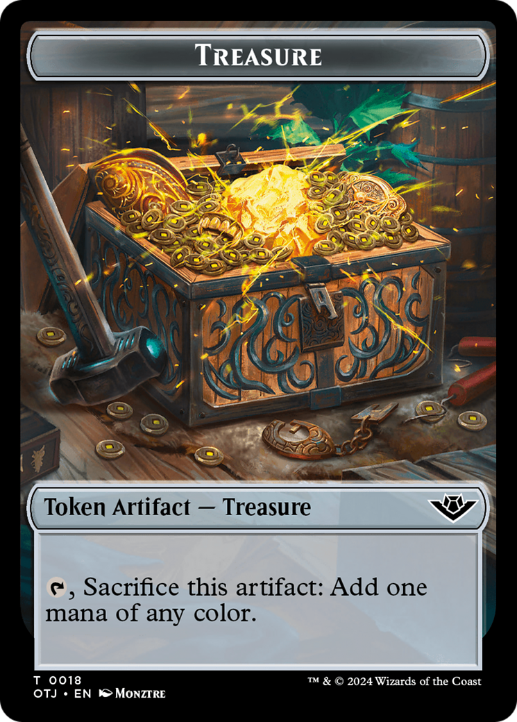 Treasure // Golem Double-Sided Token [Outlaws of Thunder Junction Tokens] | Sanctuary Gaming