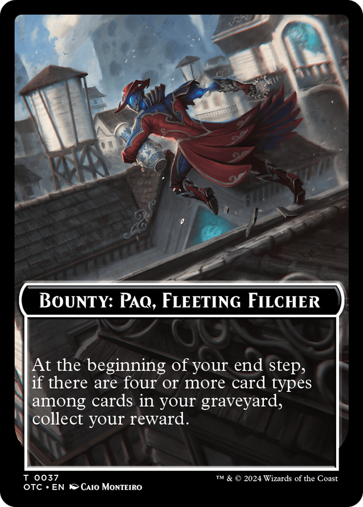 Bounty: Paq, Fleeting Filcher // Bounty Rules Double-Sided Token [Outlaws of Thunder Junction Commander Tokens] | Sanctuary Gaming