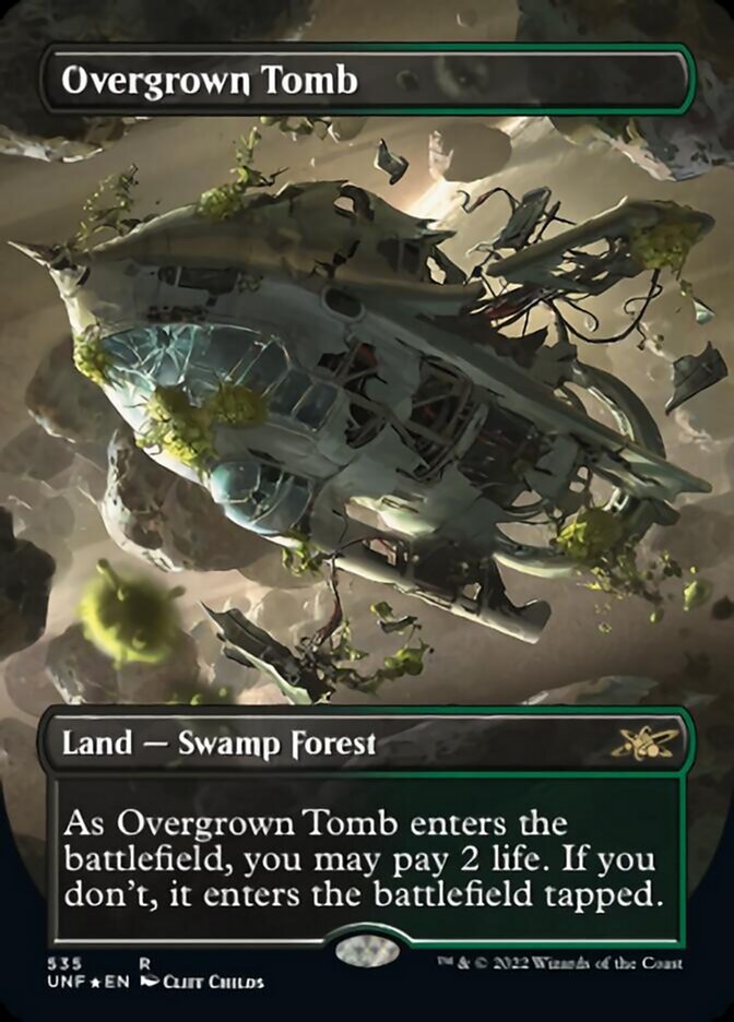 Overgrown Tomb (Borderless) (Galaxy Foil) [Unfinity] | Sanctuary Gaming