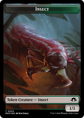 Insect (0043) (Ripple Foil) // Zombie Double-Sided Token [Modern Horizons 3 Tokens] | Sanctuary Gaming