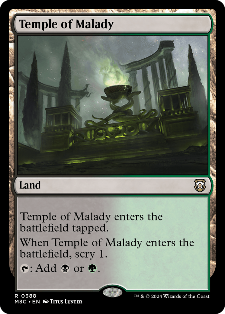 Temple of Malady (Ripple Foil) [Modern Horizons 3 Commander] | Sanctuary Gaming