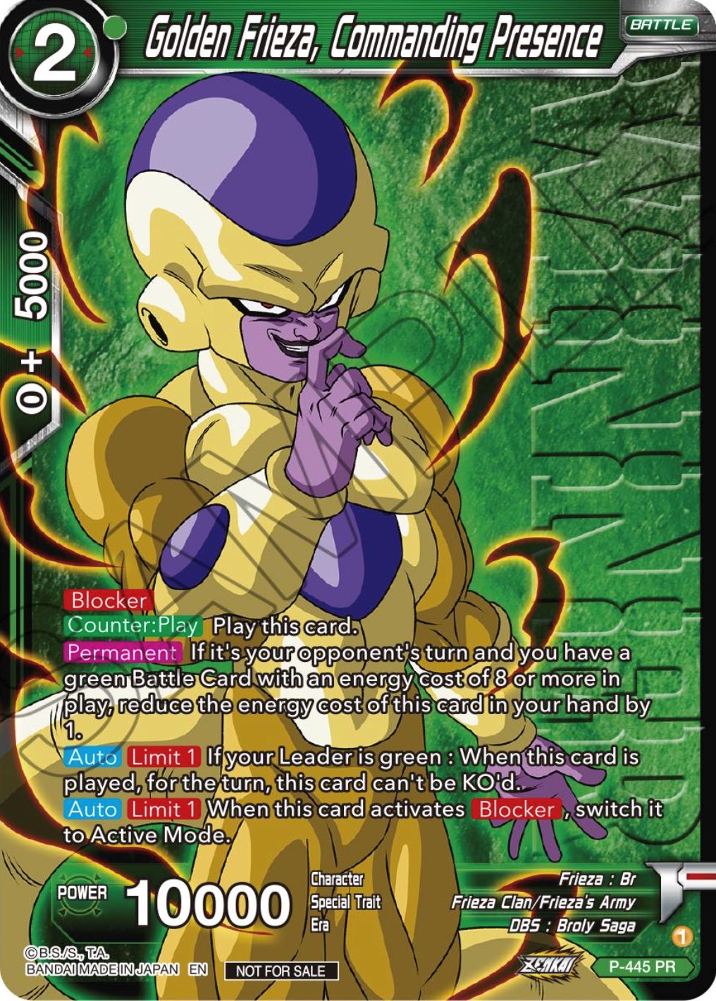 Golden Frieza, Commanding Presence (Winner) (P-445) [Tournament Promotion Cards] | Sanctuary Gaming