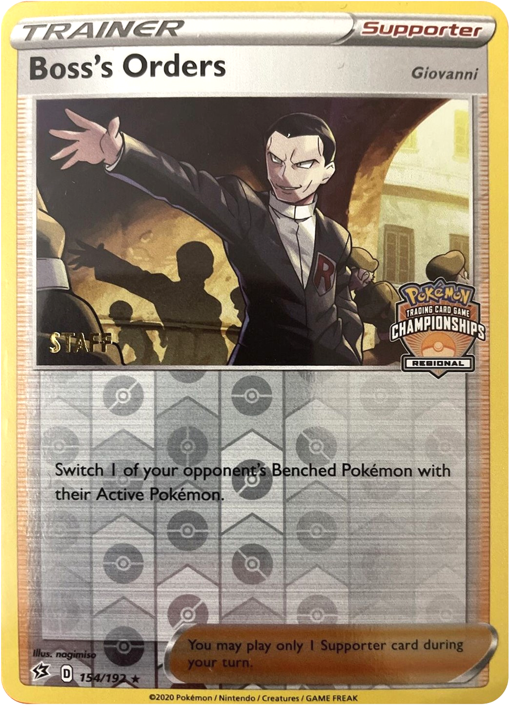 Boss's Orders (154/192) (Staff Regional Championships) [League & Championship Cards] | Sanctuary Gaming