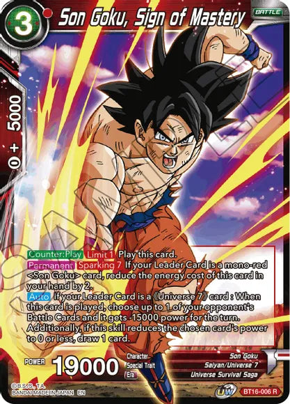 Son Goku, Sign of Mastery (BT16-006) [Realm of the Gods] | Sanctuary Gaming