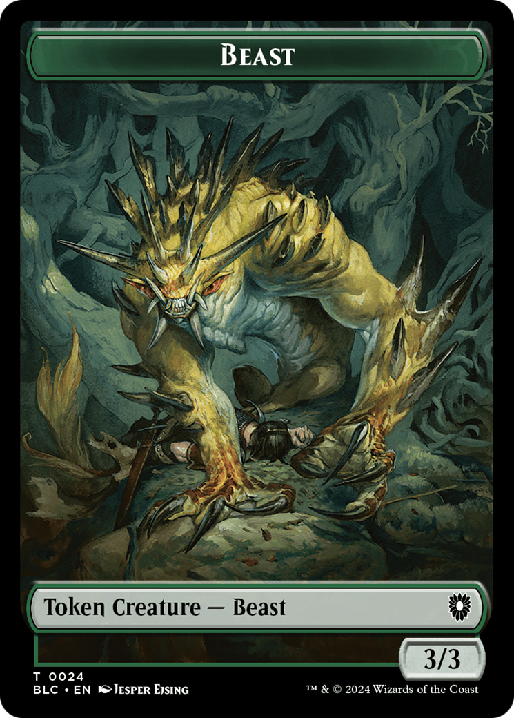 Beast (024) // Treasure Double-Sided Token [Bloomburrow Commander Tokens] | Sanctuary Gaming