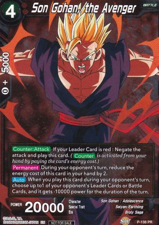 Son Gohan, the Avenger (P-138) [Promotion Cards] | Sanctuary Gaming