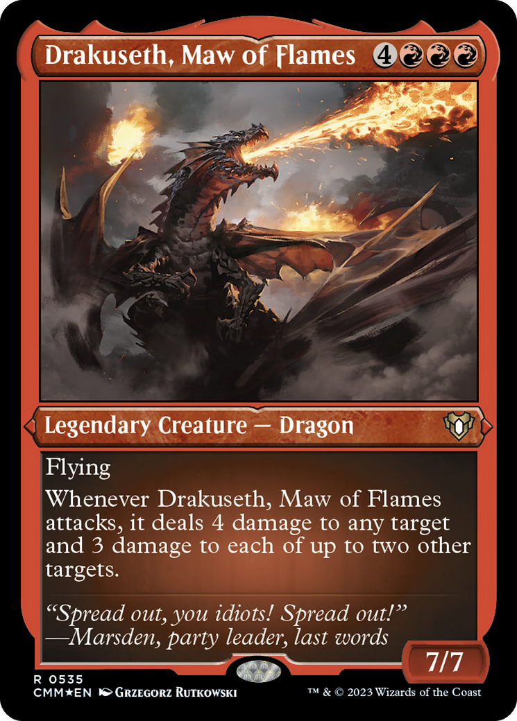 Drakuseth, Maw of Flames (Foil Etched) [Commander Masters] | Sanctuary Gaming