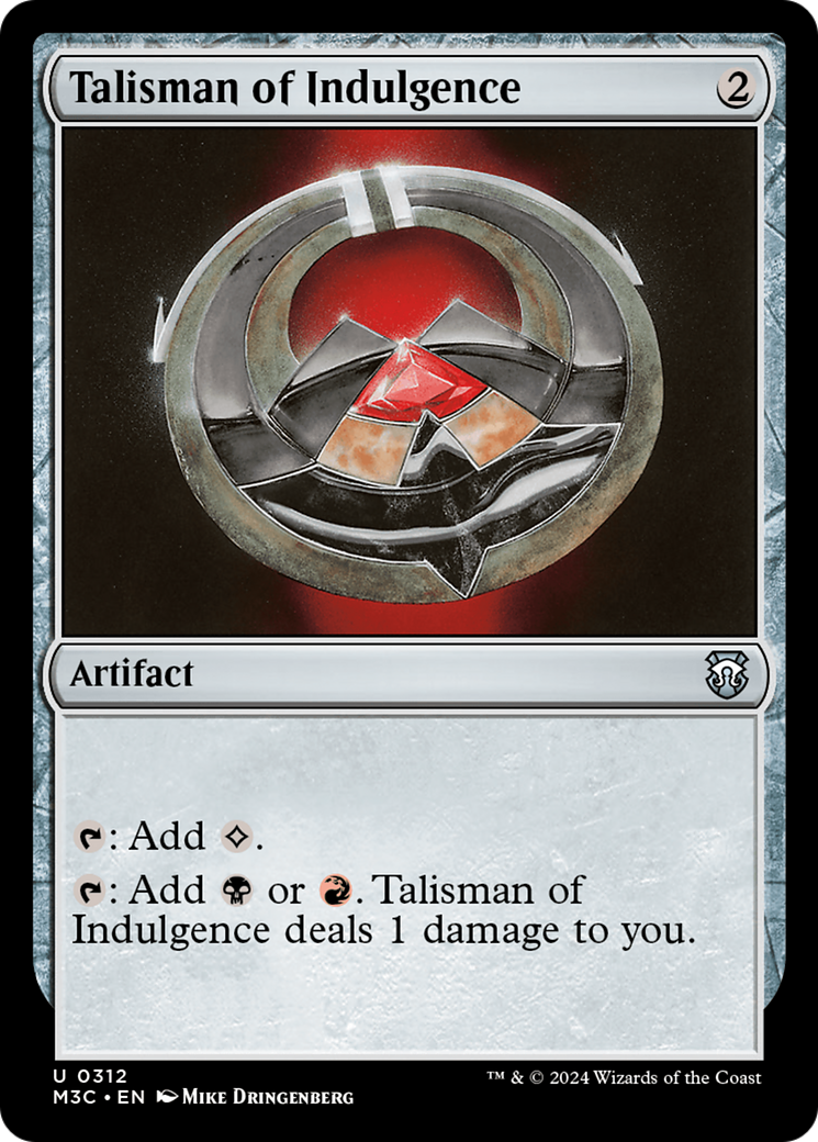 Talisman of Indulgence (Ripple Foil) [Modern Horizons 3 Commander] | Sanctuary Gaming