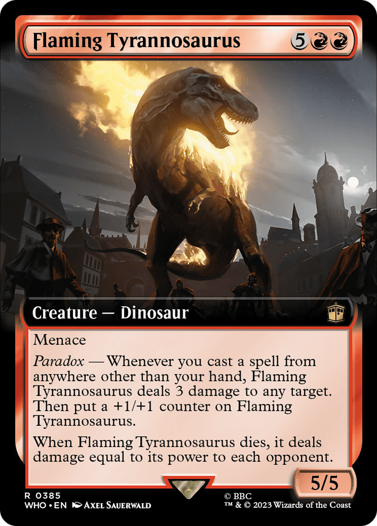 Flaming Tyrannosaurus (Extended Art) [Doctor Who] | Sanctuary Gaming