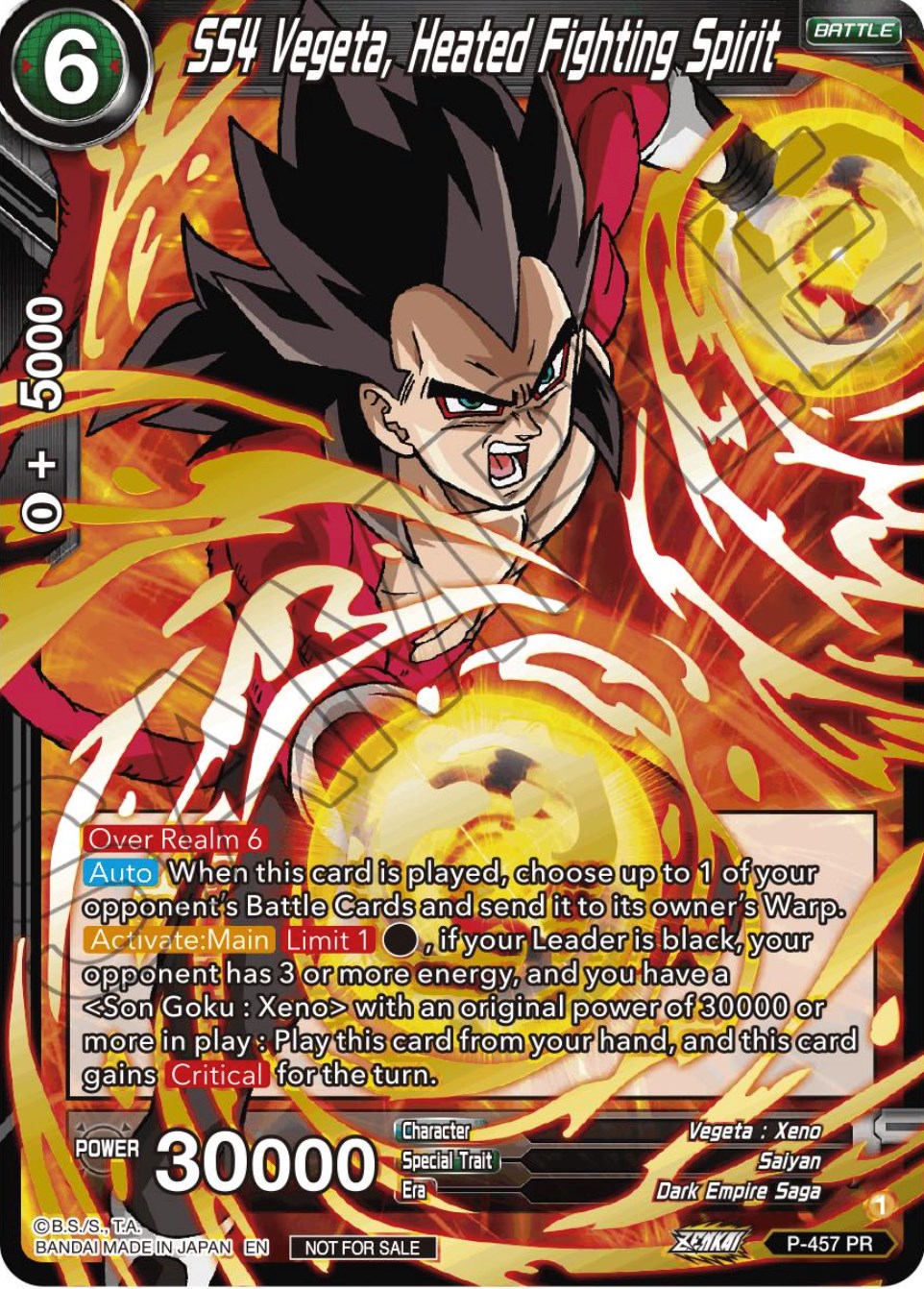 SS4 Vegeta, Heated Fighting Spirit (Championship Selection Pack 2023 Vol.1) (Holo) (P-457) [Tournament Promotion Cards] | Sanctuary Gaming