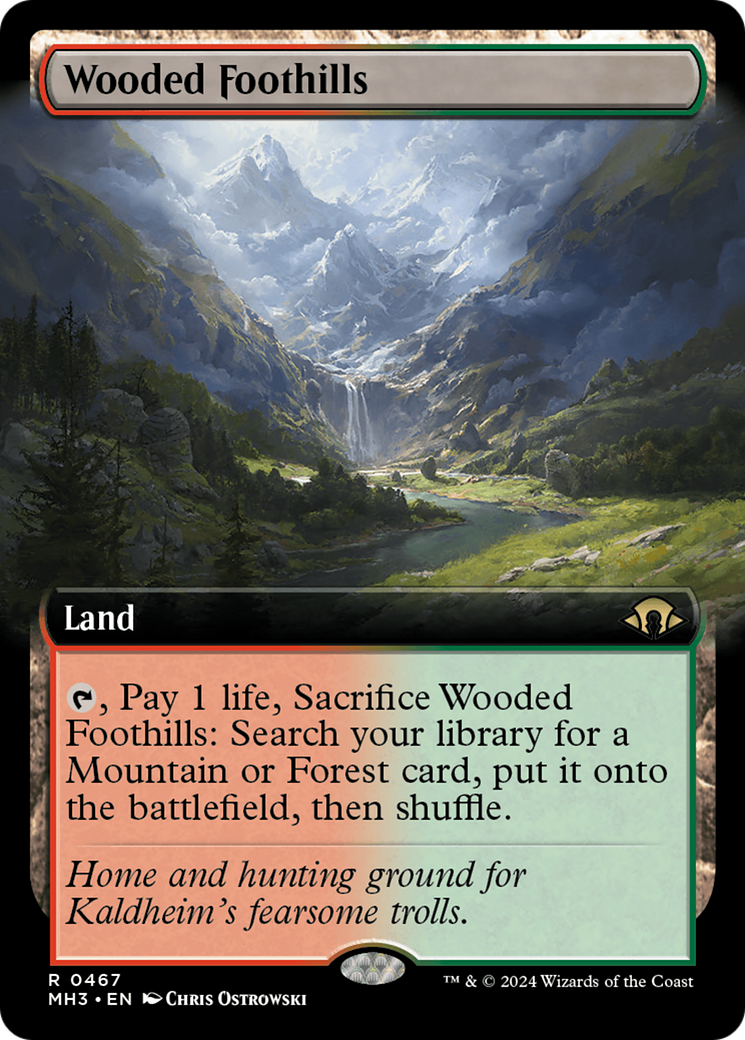 Wooded Foothills (Extended Art) [Modern Horizons 3] | Sanctuary Gaming