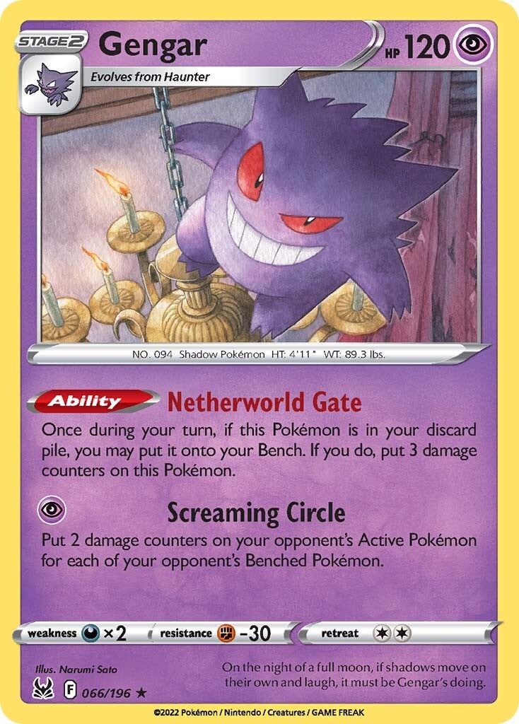 Gengar (066/196) (Theme Deck Exclusive) [Sword & Shield: Lost Origin] | Sanctuary Gaming