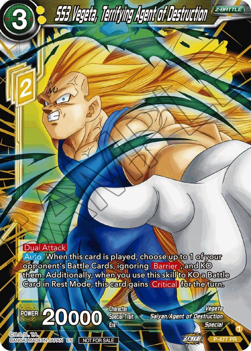 SS3 Vegeta, Terrifying Agent of Destruction (Silver Foil) (P-477) [Tournament Promotion Cards] | Sanctuary Gaming