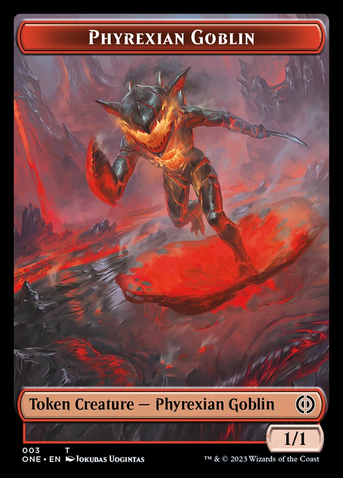Rebel // Phyrexian Goblin Double-Sided Token [Phyrexia: All Will Be One Tokens] | Sanctuary Gaming