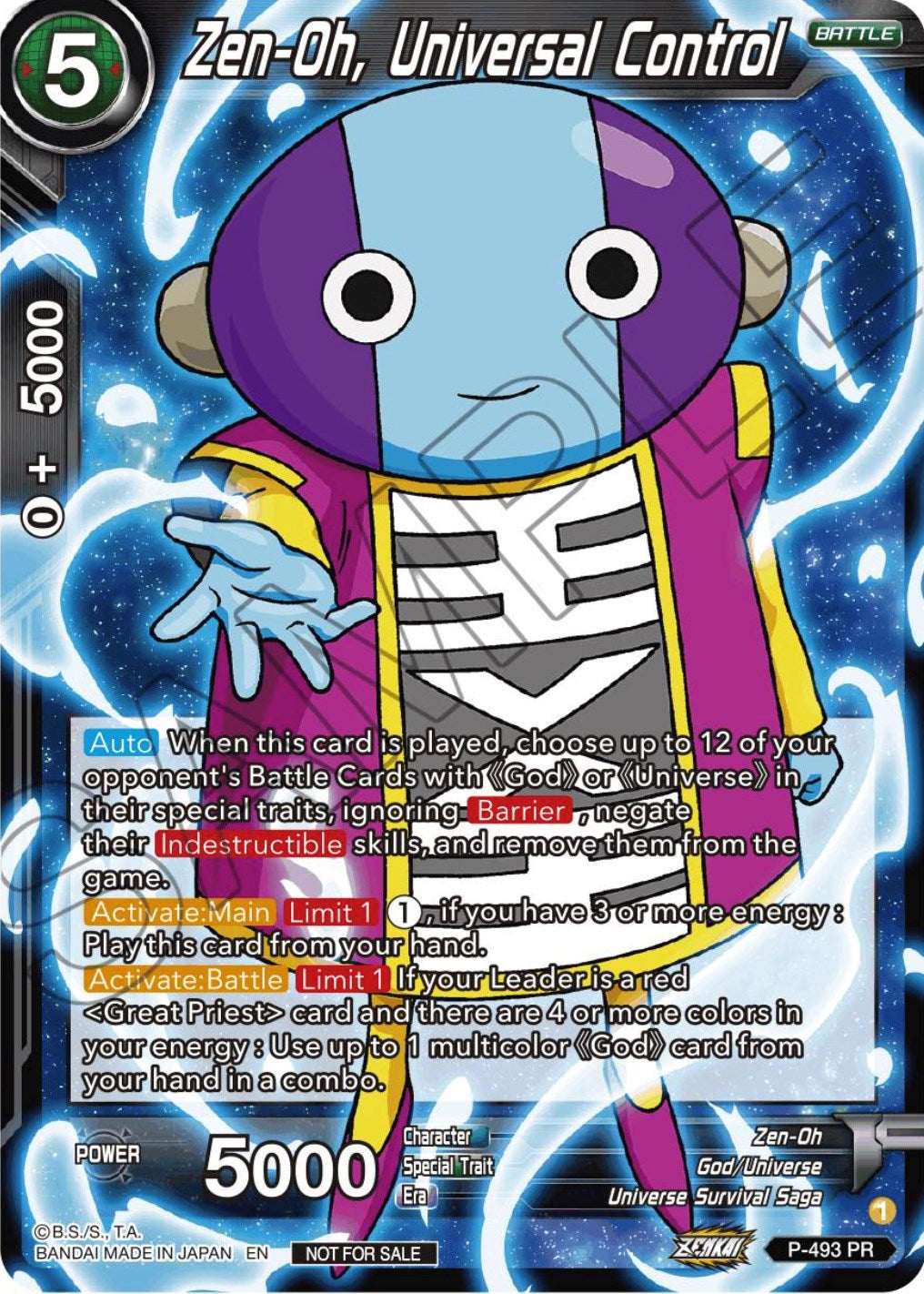 Zen-Oh, Universal Control (Zenkai Series Tournament Pack Vol.3) (P-493) [Tournament Promotion Cards] | Sanctuary Gaming