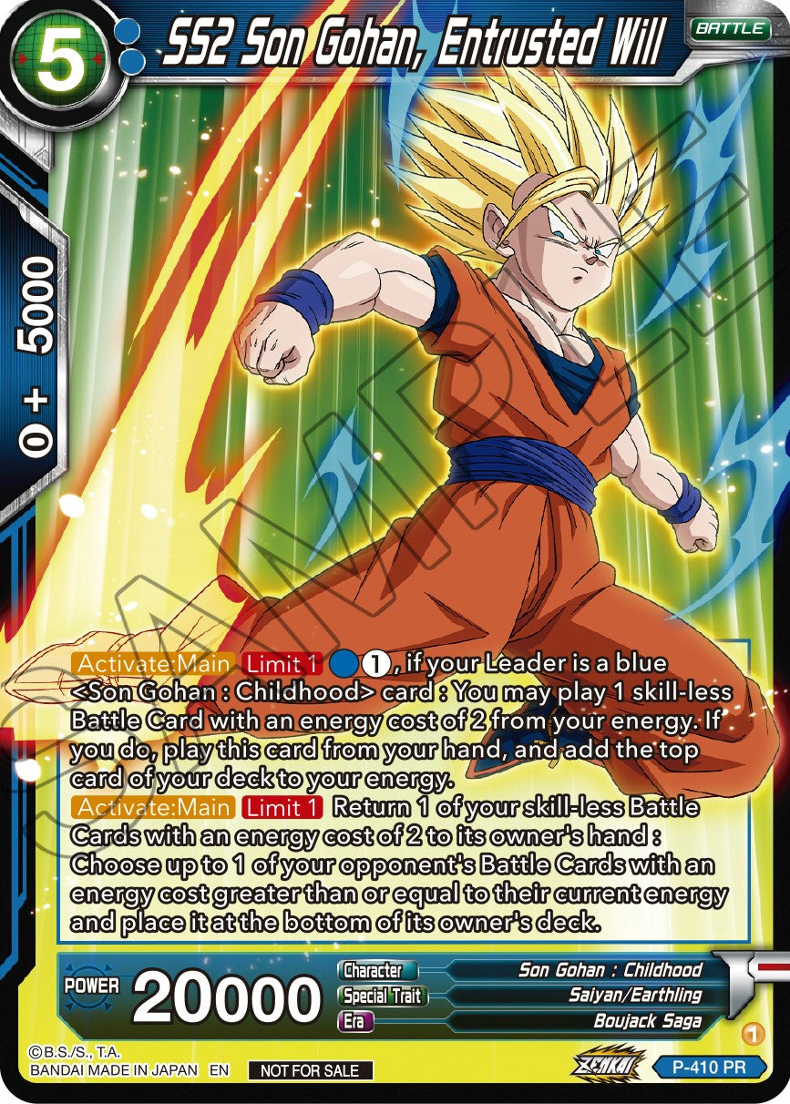 SS2 Son Gohan, Entrusted Will (P-410) [Promotion Cards] | Sanctuary Gaming