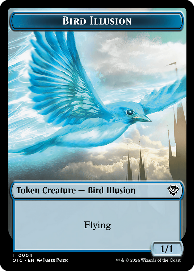 Dragon Elemental // Bird Illusion Double-Sided Token [Outlaws of Thunder Junction Commander Tokens] | Sanctuary Gaming