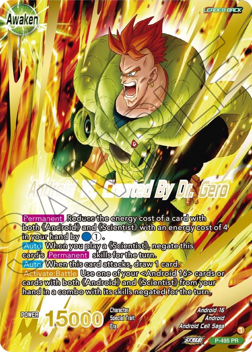 Android 16 // Android 16, Created By Dr. Gero (Gold Stamped) (P-495) [Promotion Cards] | Sanctuary Gaming