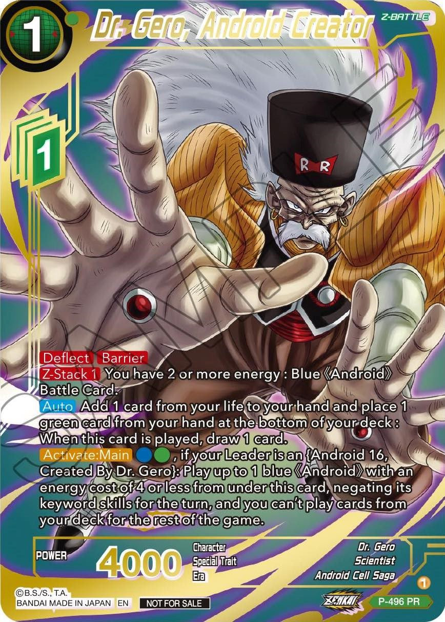 Dr. Gero, Android Creator (Gold Stamped) (P-496) [Promotion Cards] | Sanctuary Gaming