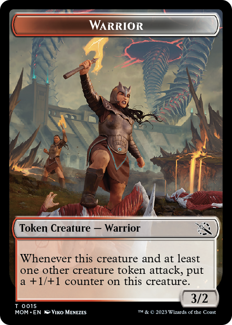 Warrior // Zombie Double-Sided Token [March of the Machine Tokens] | Sanctuary Gaming