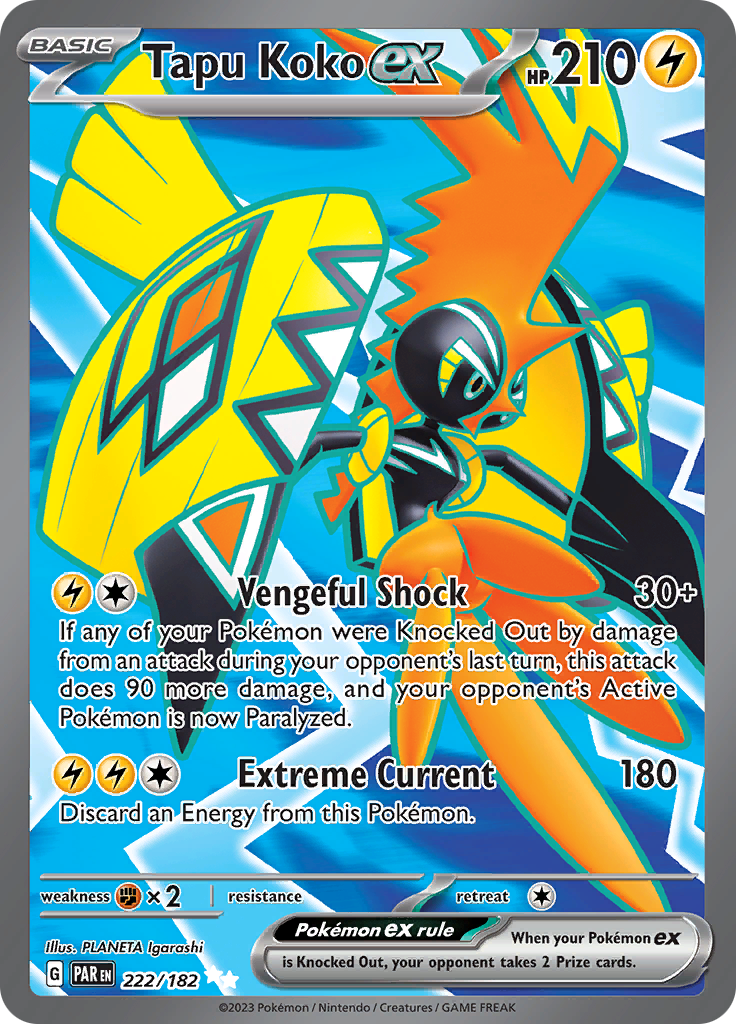 Tapu Koko ex (222/182) [Scarlet & Violet: Paradox Rift] | Sanctuary Gaming