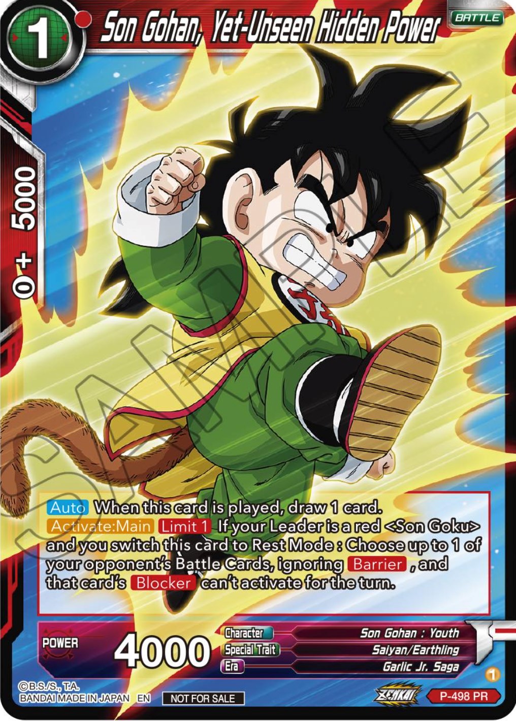 Son Gohan, Yet-Unseen Hidden Power (Zenkai Series Tournament Pack Vol.4) (P-498) [Tournament Promotion Cards] | Sanctuary Gaming