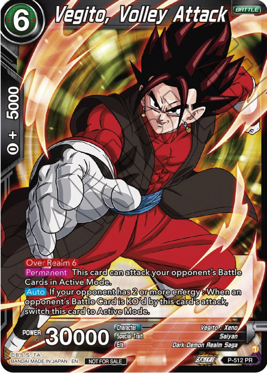 Vegito, Volley Attack (Zenkai Series Tournament Pack Vol.4) (P-512) [Tournament Promotion Cards] | Sanctuary Gaming