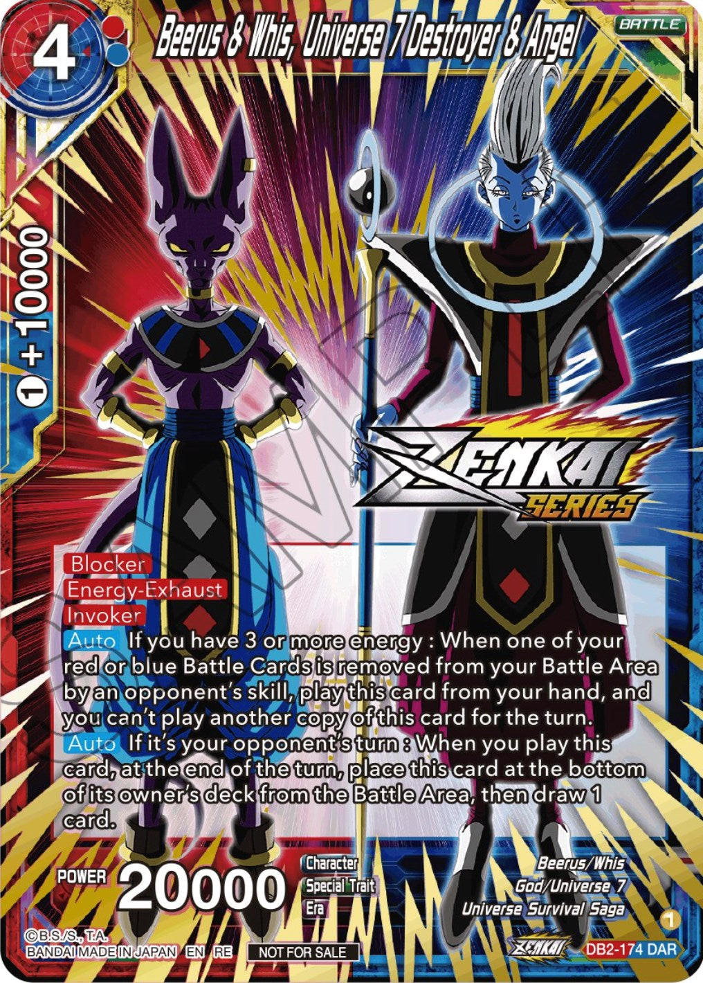 Beerus & Whis, Universe 7 Destroyer & Angel (Event Pack 12) (DB2-174) [Tournament Promotion Cards] | Sanctuary Gaming