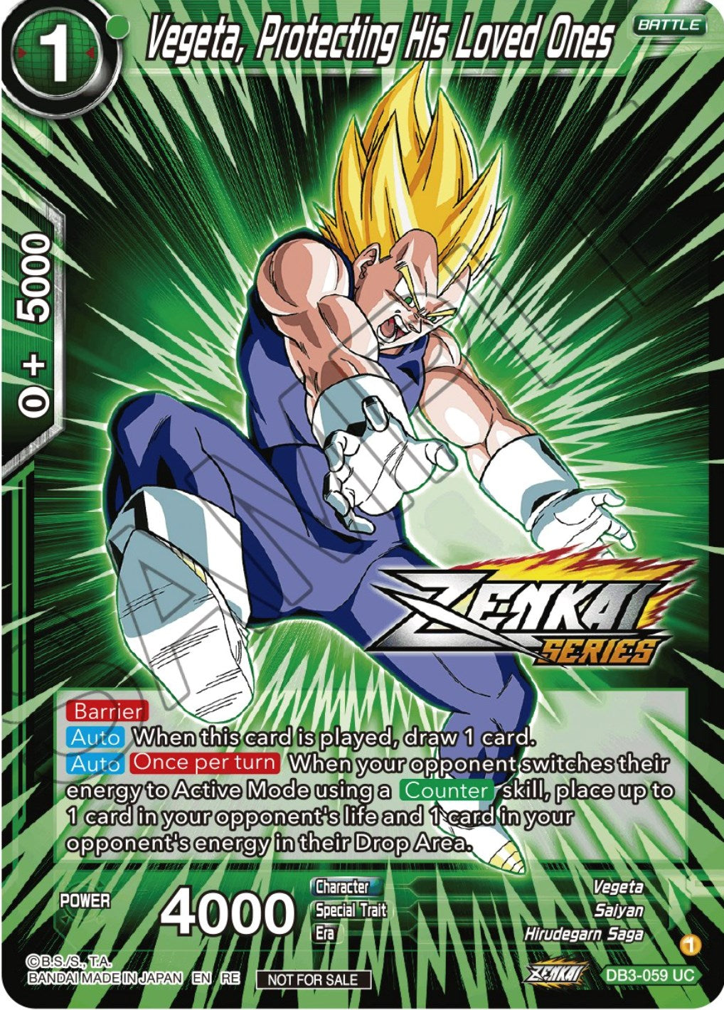 Vegeta, Protecting His Loved Ones (Event Pack 12) (DB3-059) [Tournament Promotion Cards] | Sanctuary Gaming