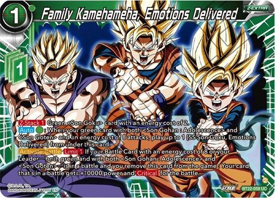 Family Kamehameha, Emotions Delivered (BT22-059) [Critical Blow] | Sanctuary Gaming