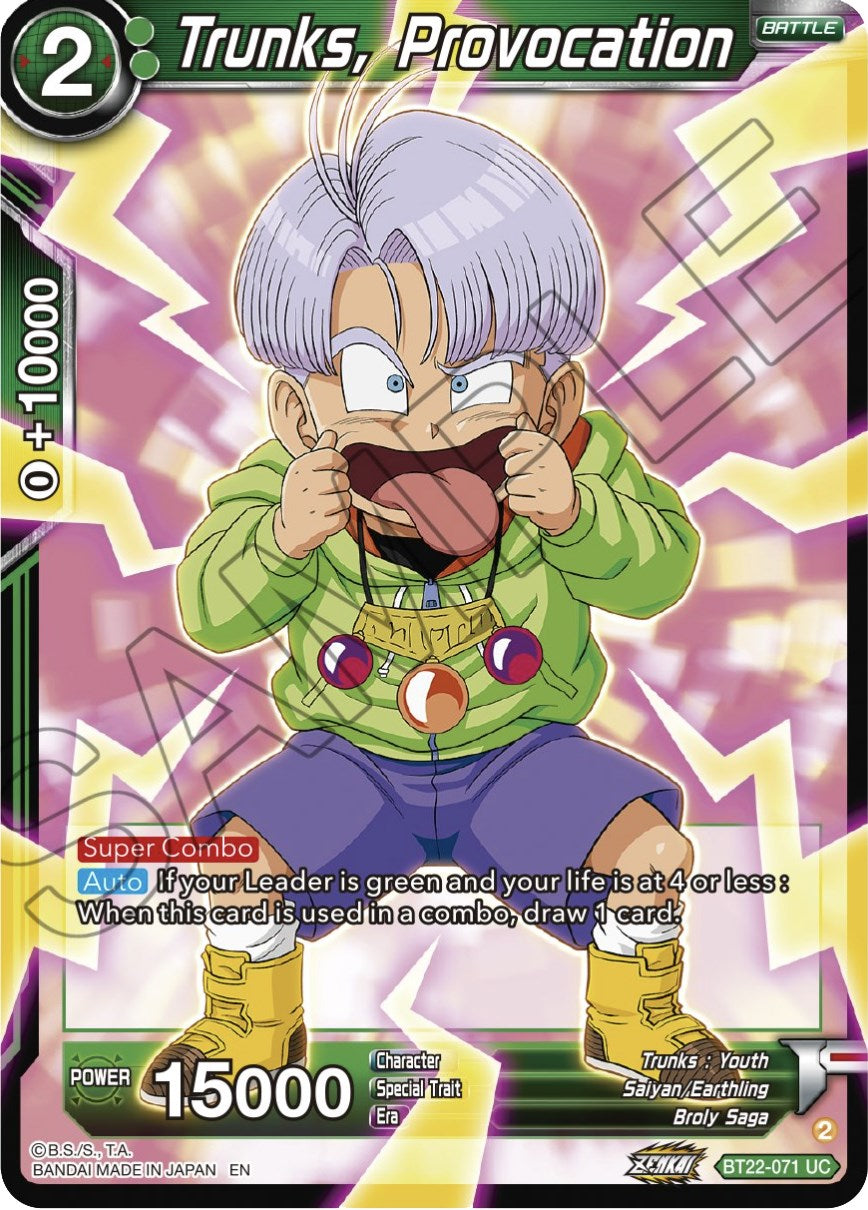 Trunks, Provocation (BT22-071) [Critical Blow] | Sanctuary Gaming