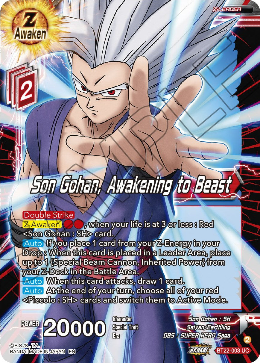 Son Gohan, Awakening to Beast (BT22-003) [Critical Blow] | Sanctuary Gaming