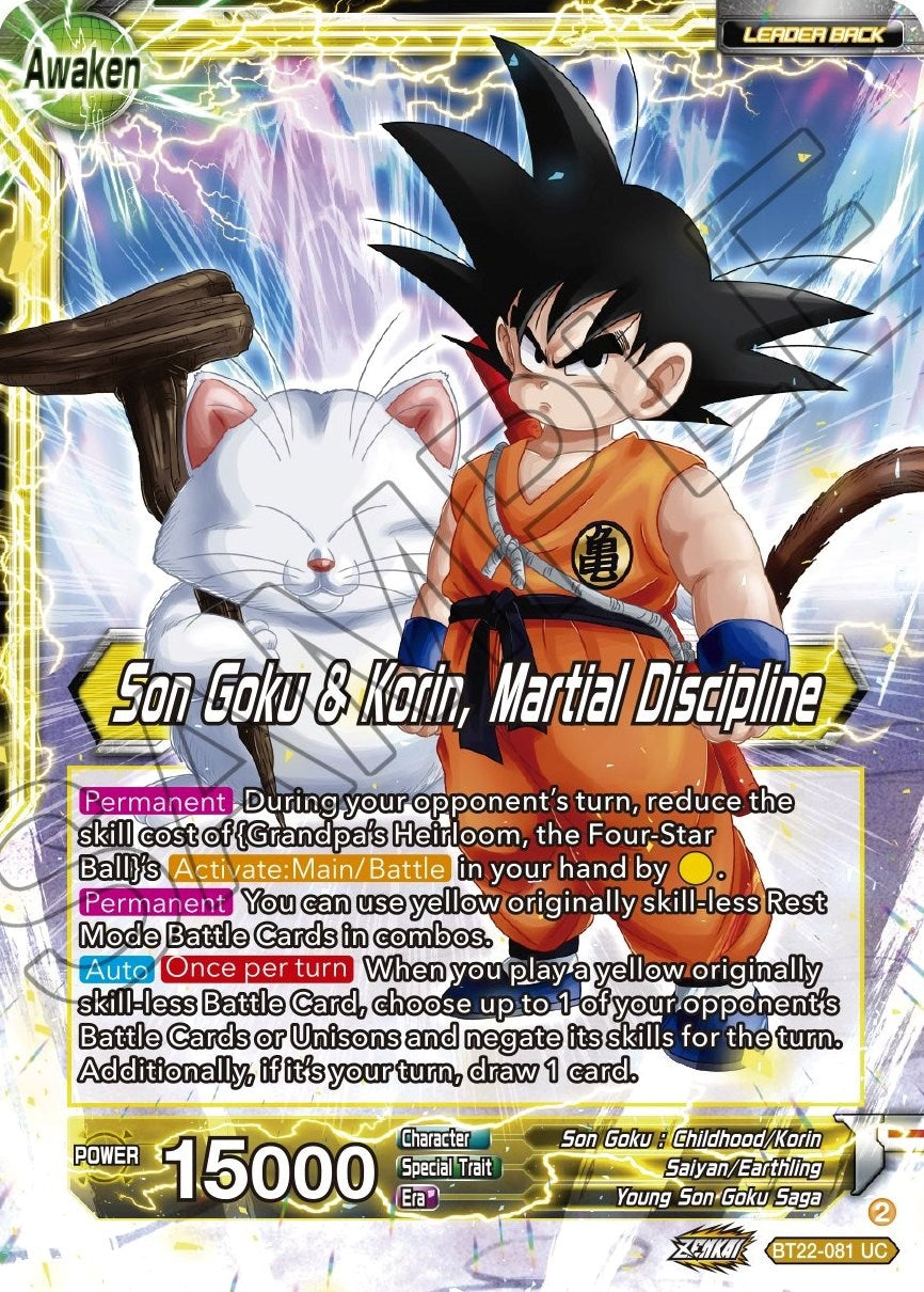 Son Goku // Son Goku & Korin, Martial Discipline (BT22-081) [Critical Blow] | Sanctuary Gaming