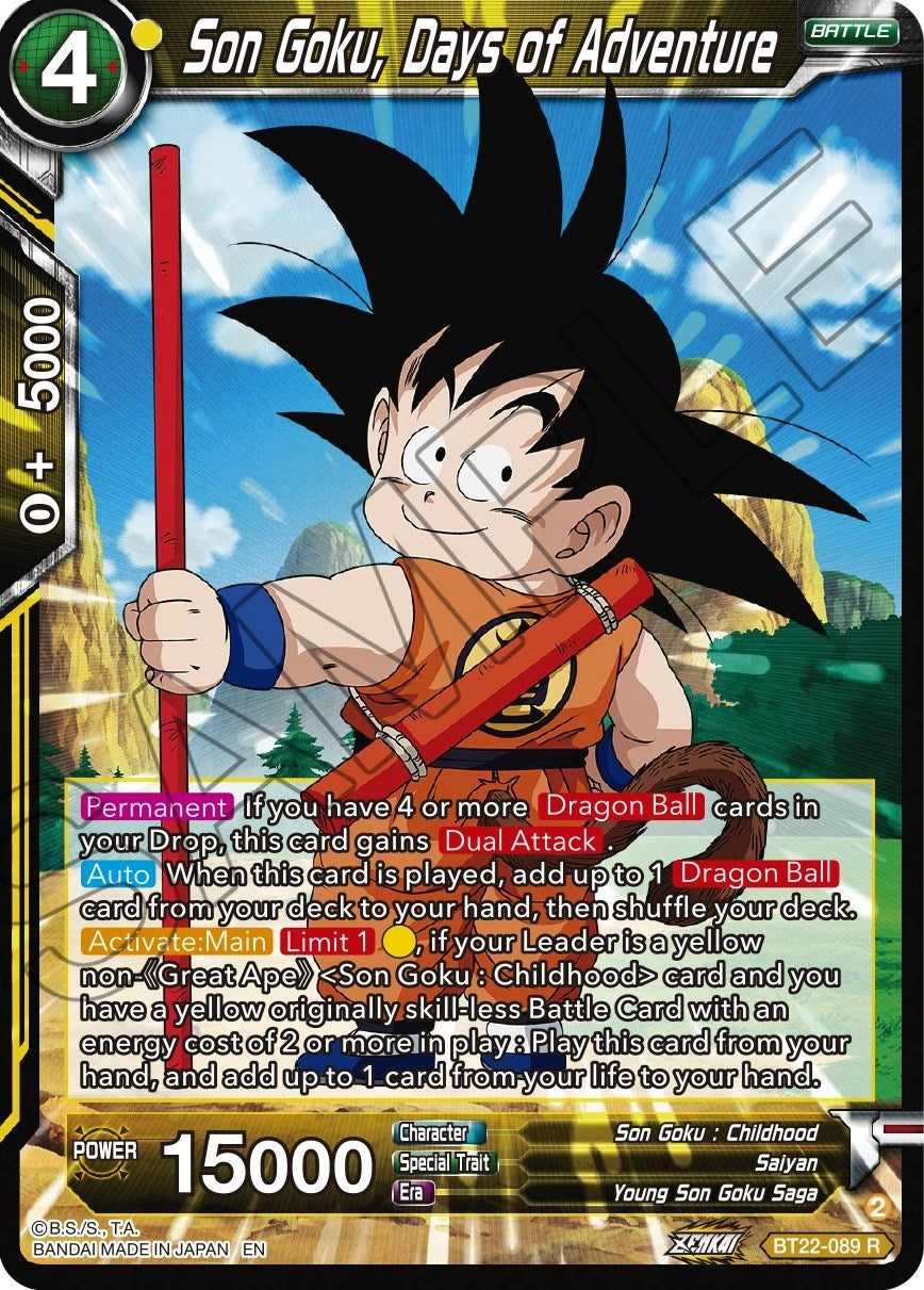 Son Goku, Days of Adventure (BT22-089) [Critical Blow] | Sanctuary Gaming